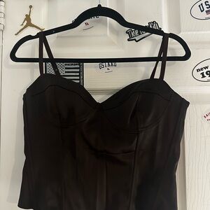 Wilfred Rich Mocha Brown Bustier Women's Top